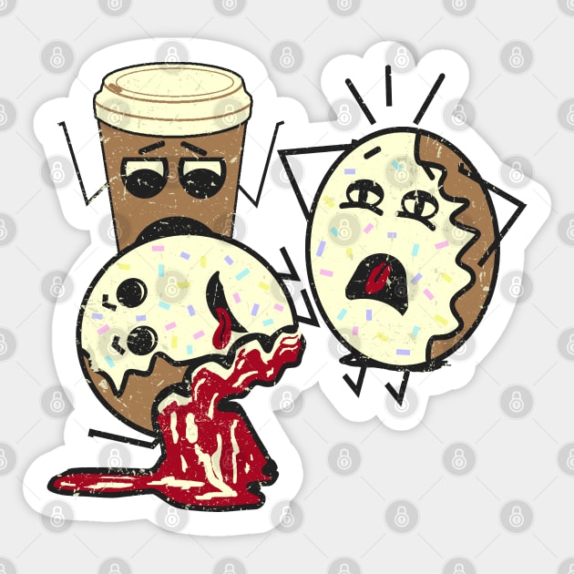 Funny Coffee Cup & Jelly Donuts Panic Attack Sticker by Etopix